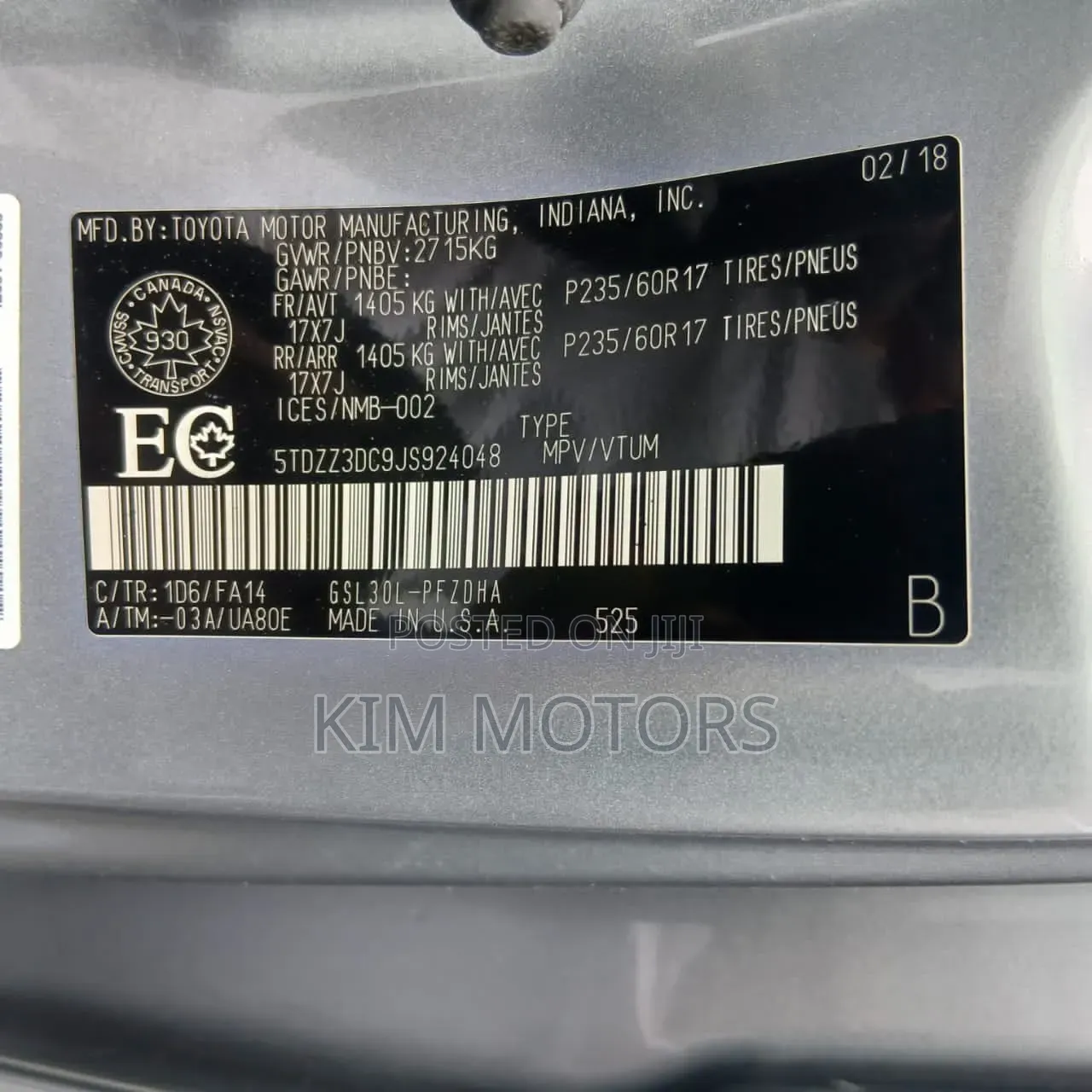 Toyota Sienna 2018 Gray
