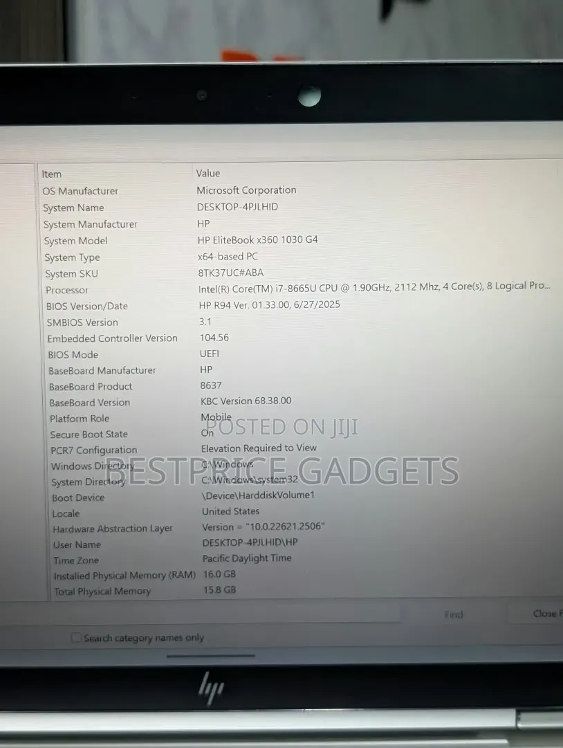 Laptop HP EliteBook x360 1030 G4 16GB Intel Core i7 SSD 512GB
