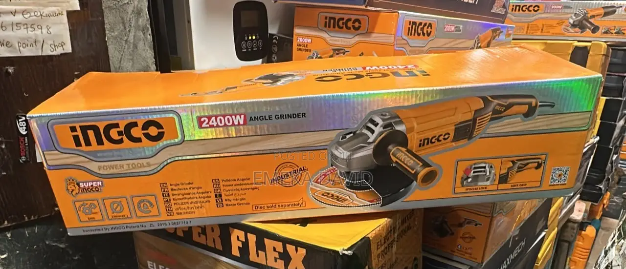 Ingco 2400W Industrial Angle Grinder (Model AG24008)