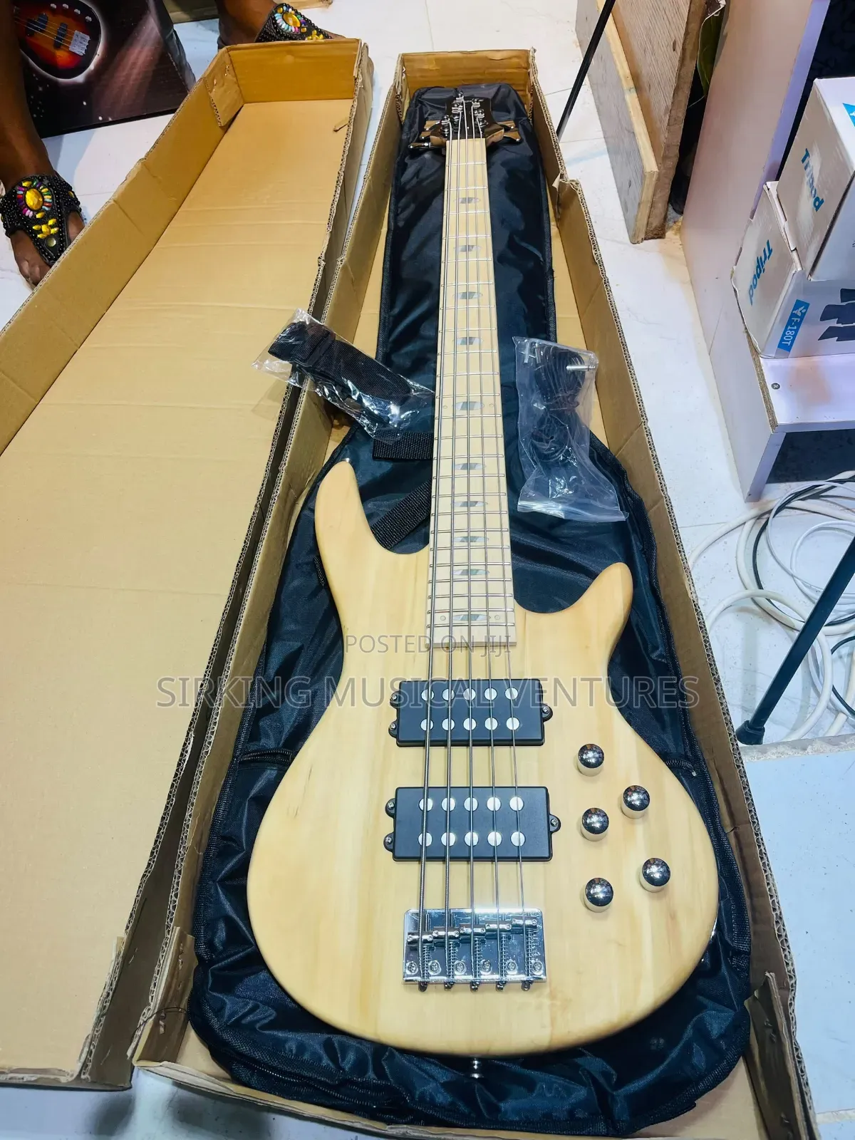 Ibanez 5 Strings Bass Guitar With Complete Accessories