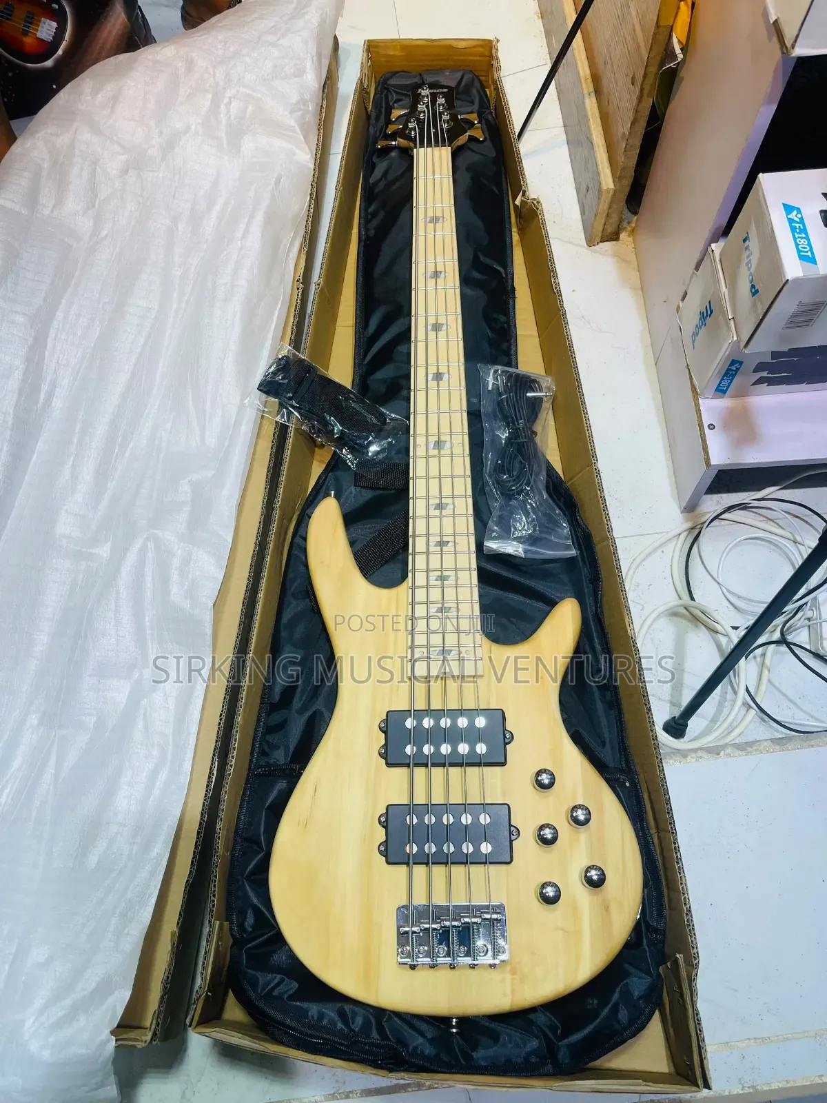 Ibanez 5 Strings Bass Guitar With Complete Accessories