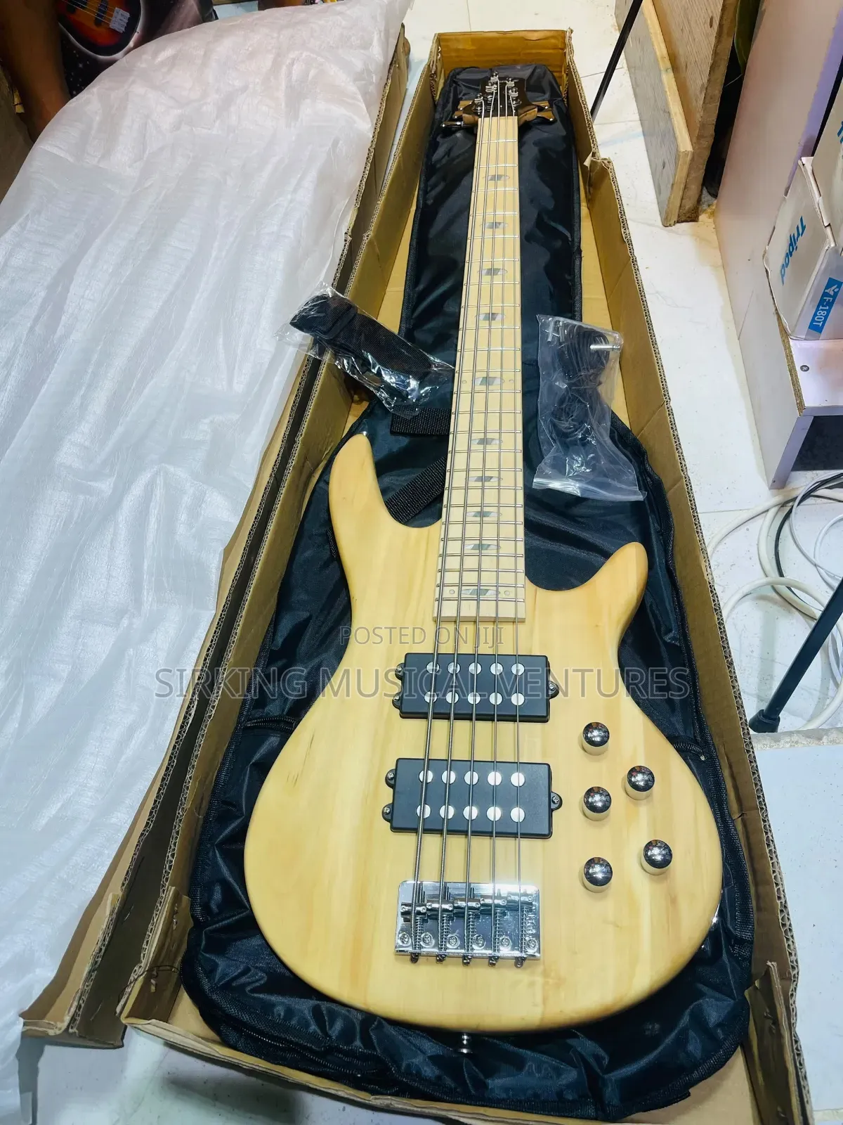 Ibanez 5 Strings Bass Guitar With Complete Accessories