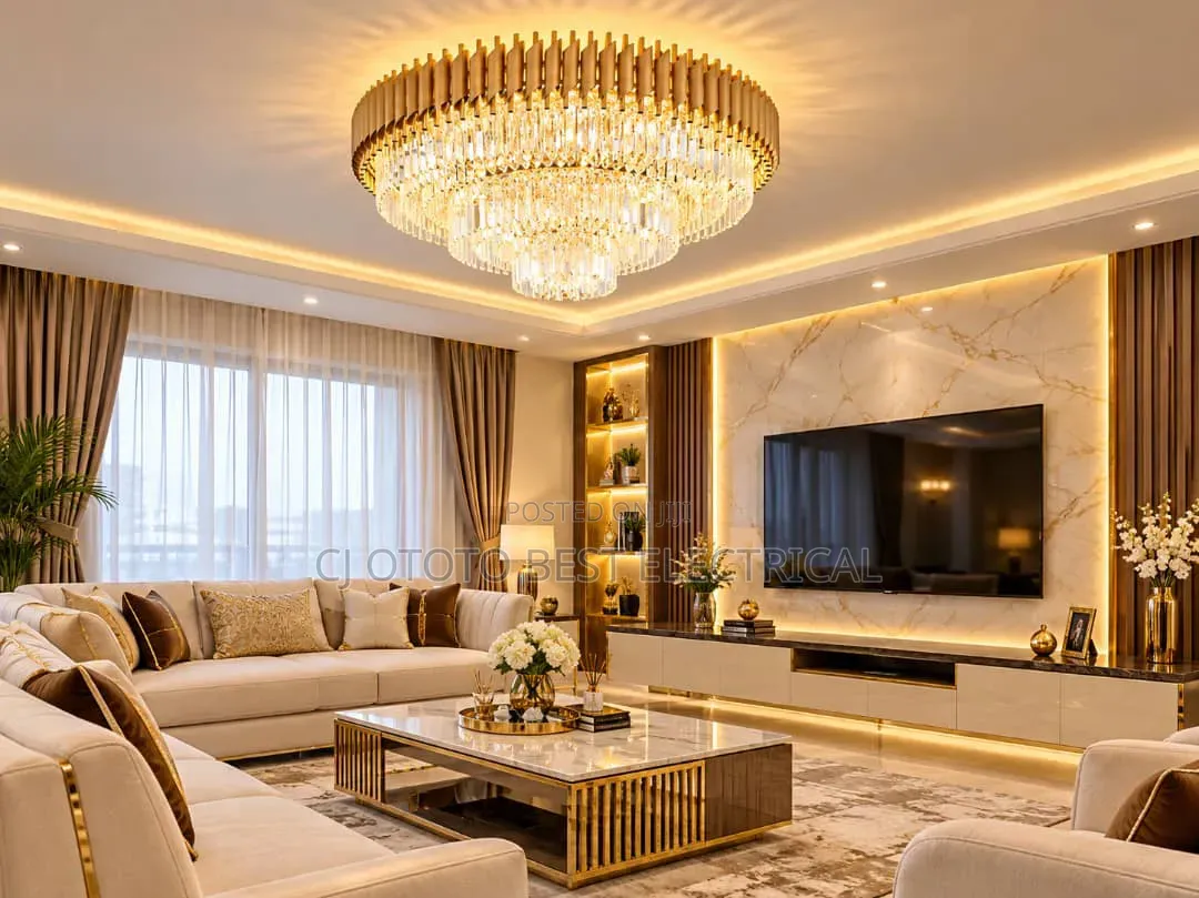 Pure Crystal Flush Luxury Chandelier Light for Your Sitting Room