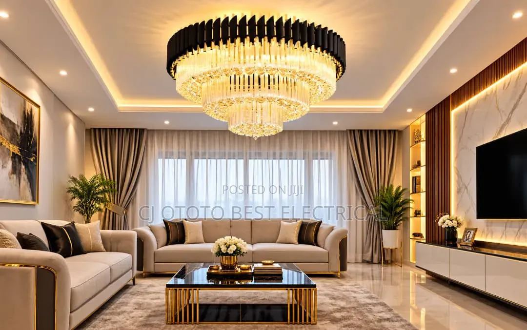 Pure Crystal Flush Luxury Chandelier Light for Your Sitting Room