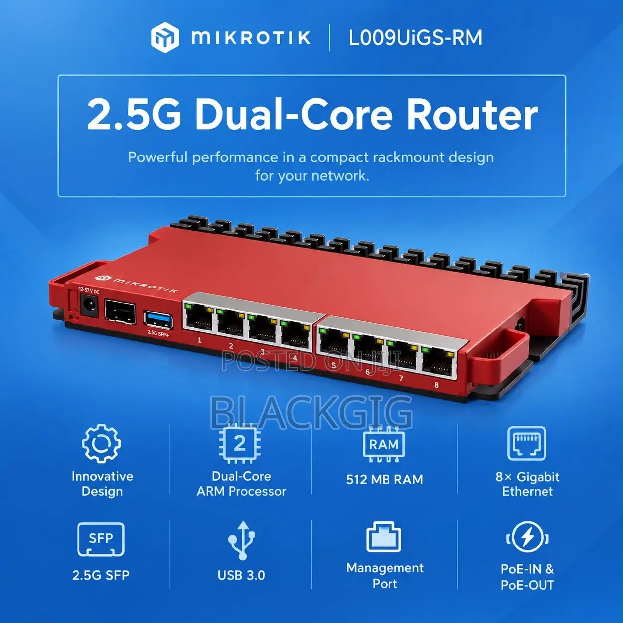 Mikrotik L009UiGS-Rm Upgraded ROS Gigabit Enterprise VPN Router