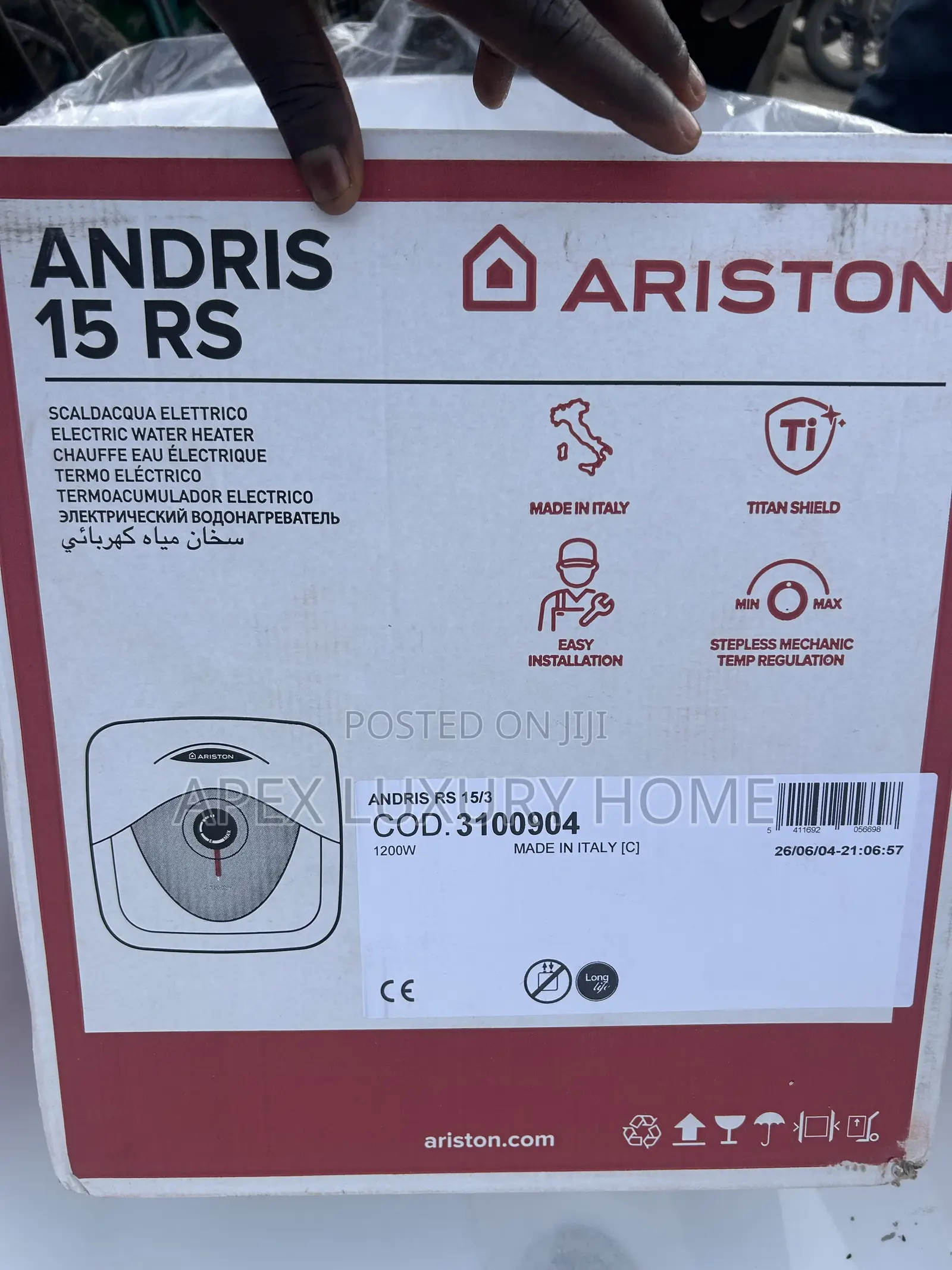 15liters Ariston Electric Water Heater