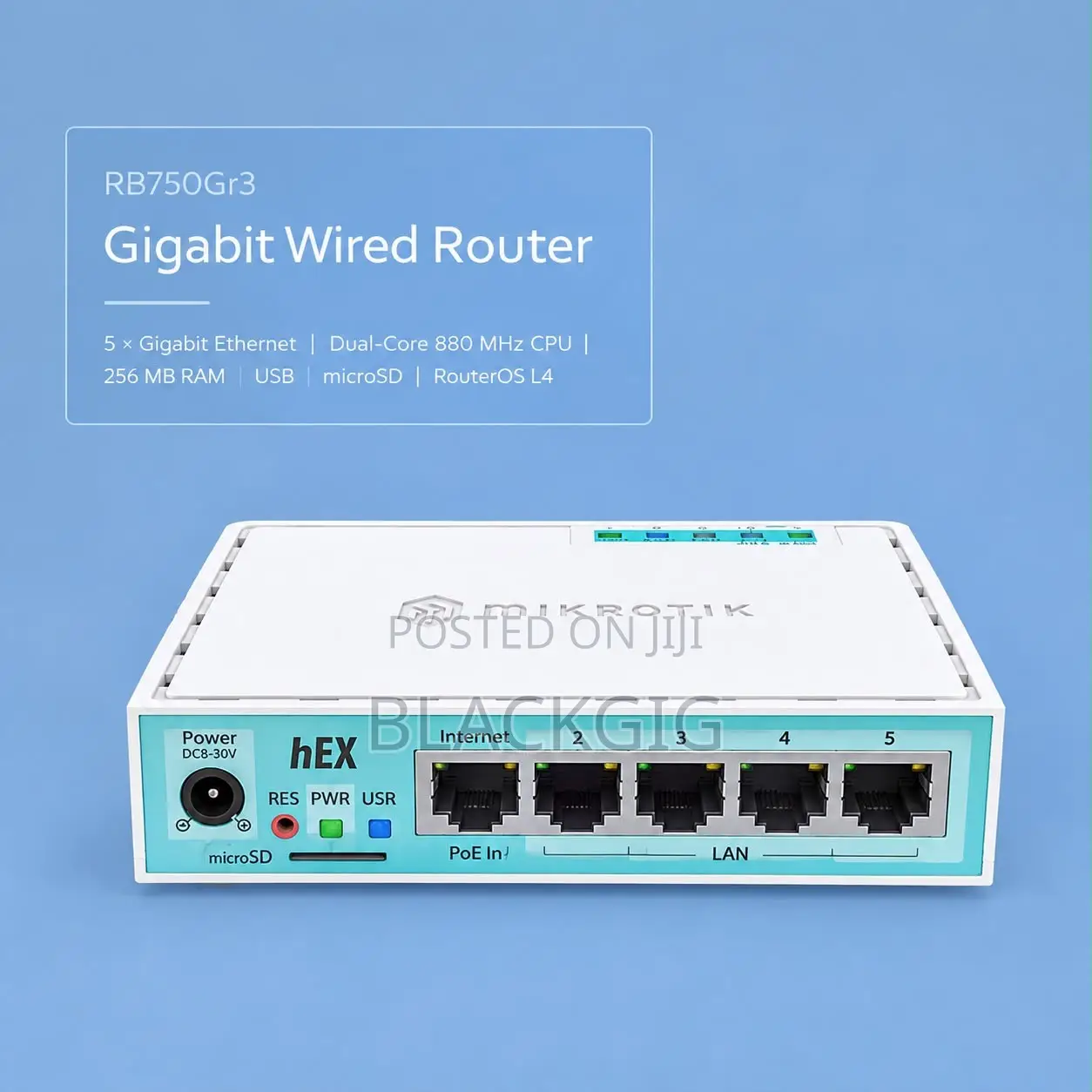 Gigabit VPN Router Wired Home Office RB750Gr3 5-Port Enterprise