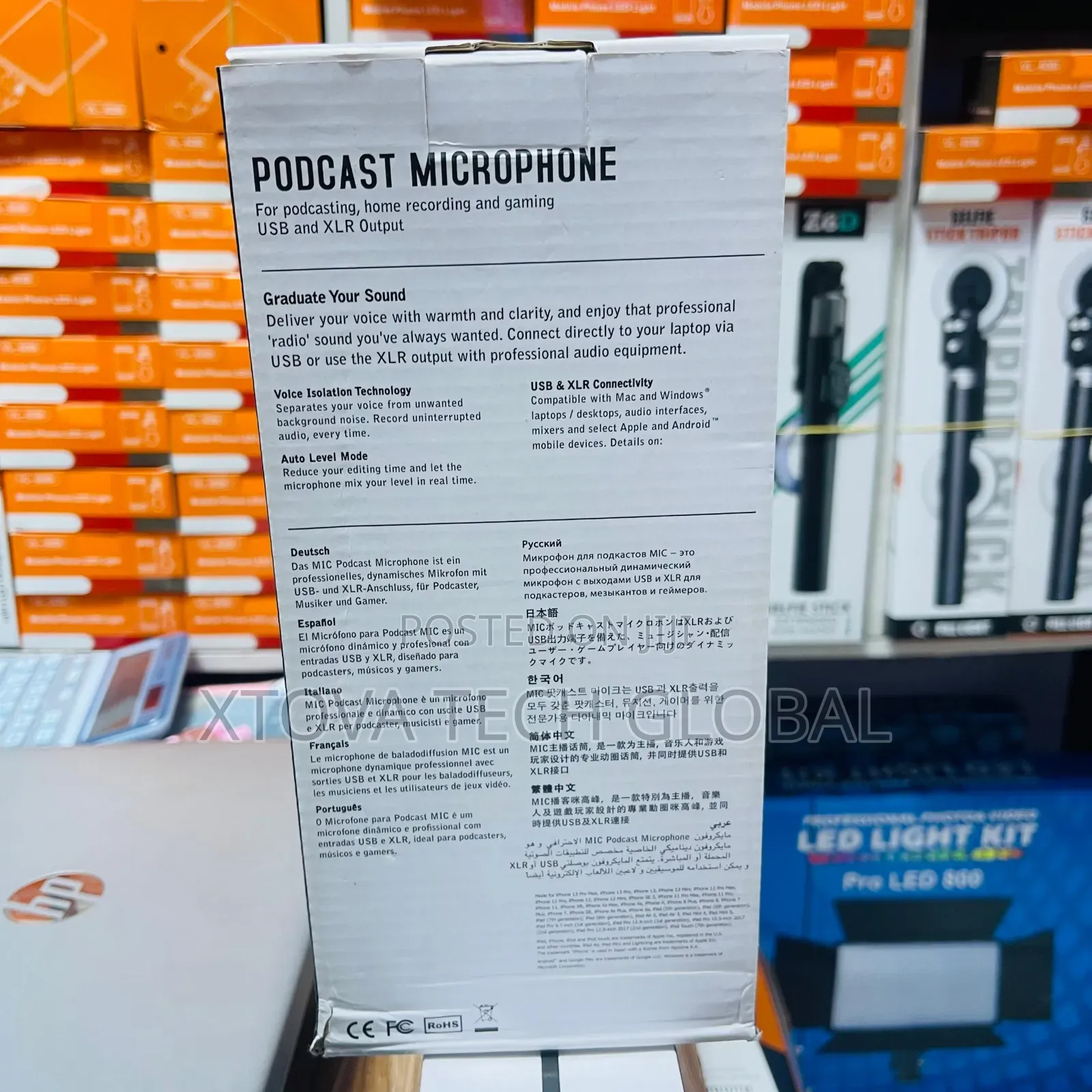 Professional Podcast Microphone – Voice Isolation Auto Level