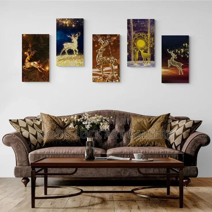 Modern Golden Deer Art
