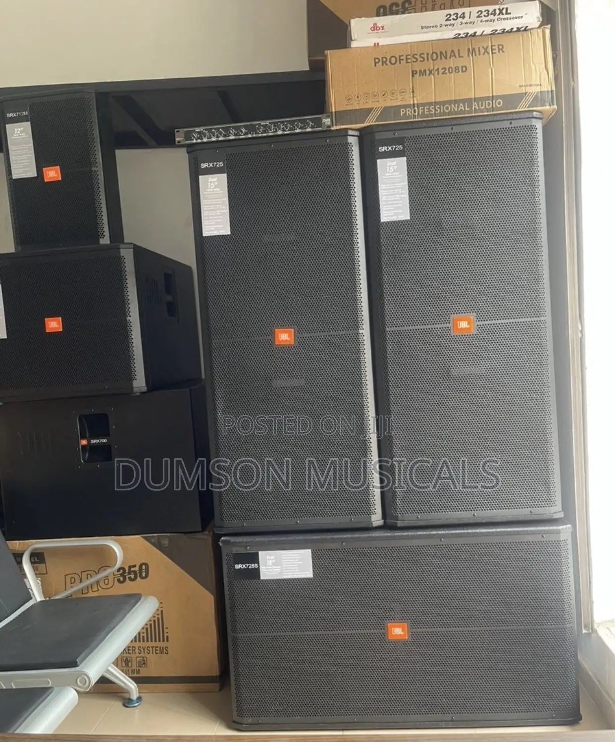 SRX725 JBL Full Range Speakers, JBL Double Subwoofer Big Magnet SRX728
