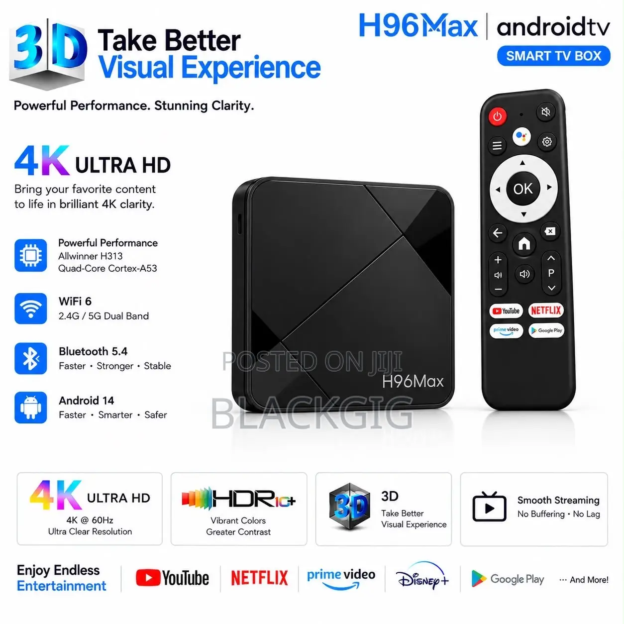 TV Box S Wifi Android Tvbox Smart HDR Netflix Youtube 2gb/16gb