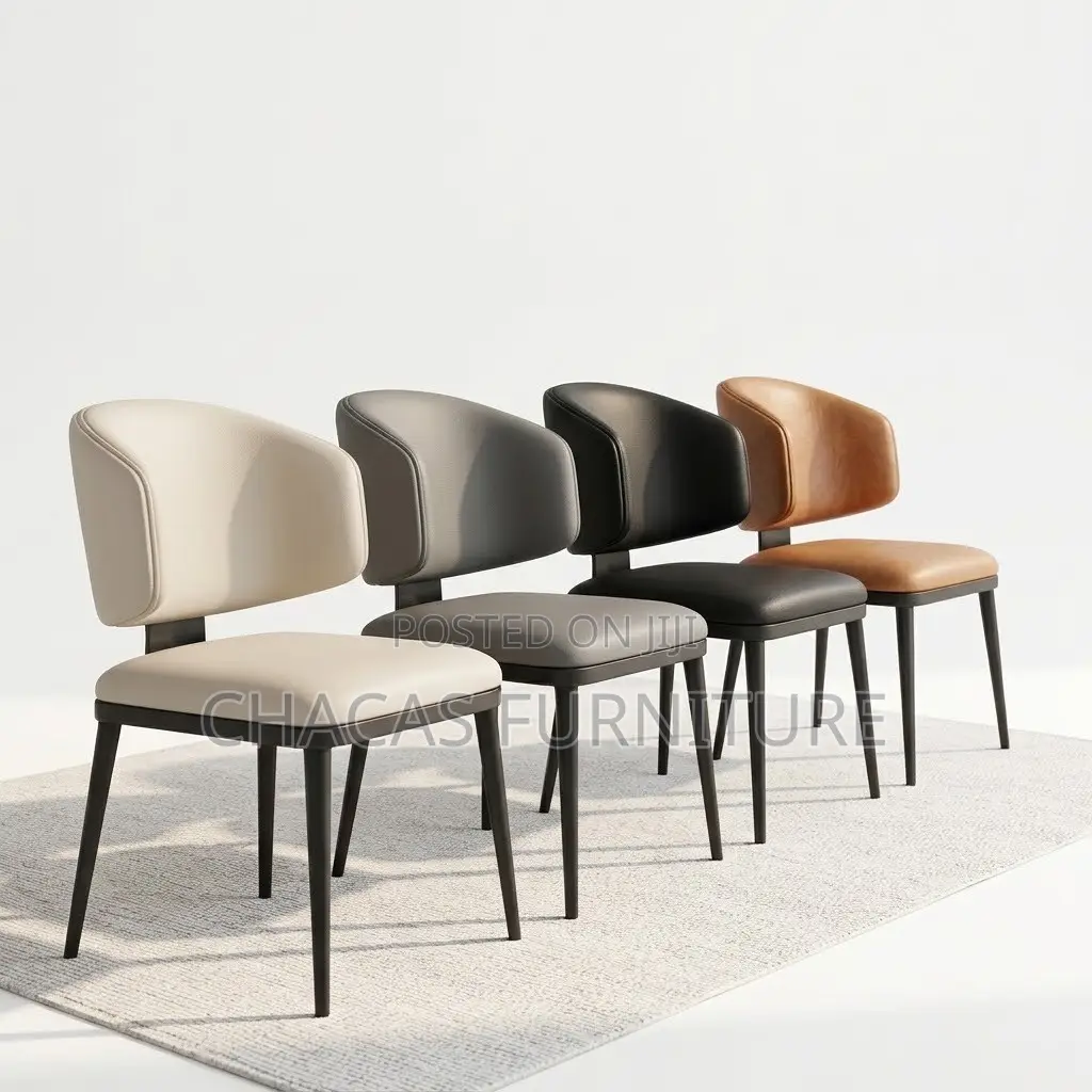 Modern Duo-Tone Dining Chair - Nordic Leatherette Designer Seat