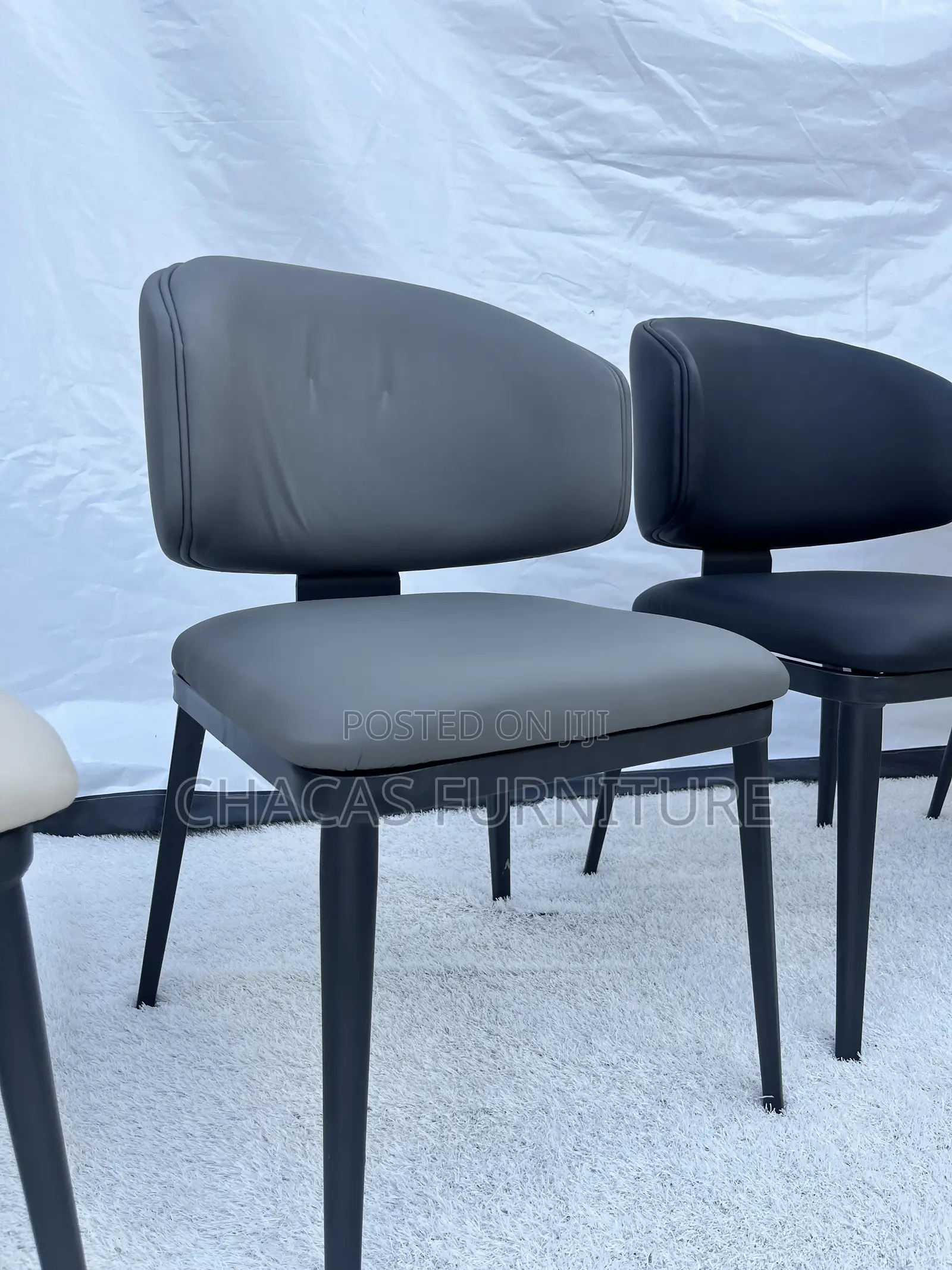 Modern Duo-Tone Dining Chair - Nordic Leatherette Designer Seat