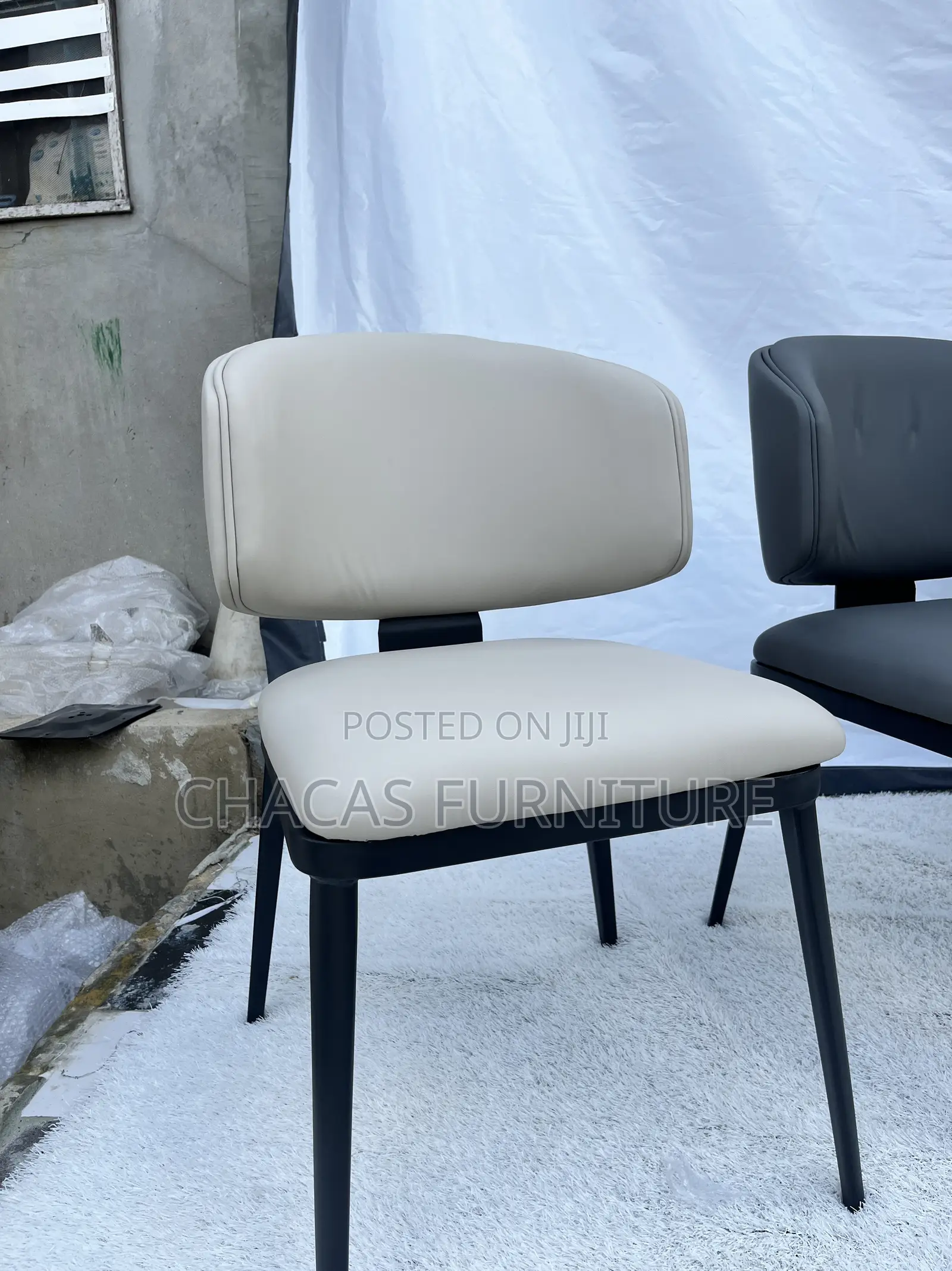 Modern Duo-Tone Dining Chair - Nordic Leatherette Designer Seat