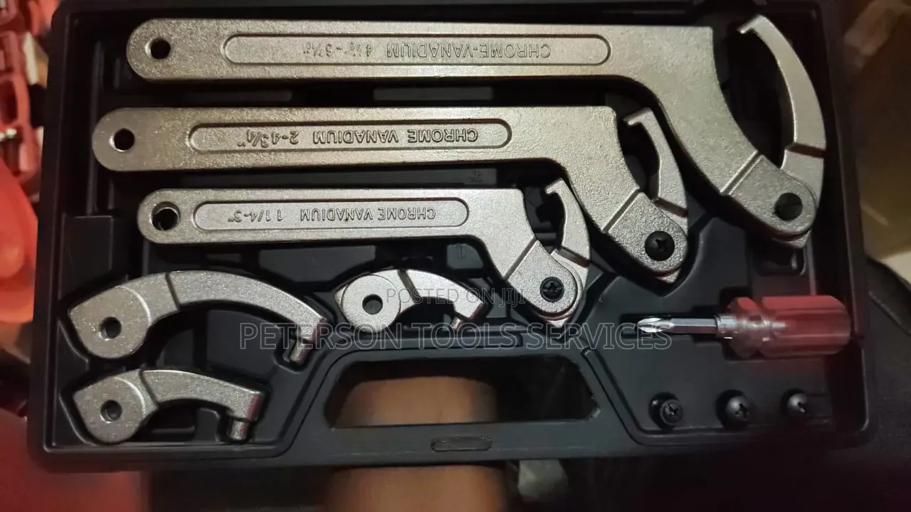 Adjustable Hook and Pin Spanner Wrench Set