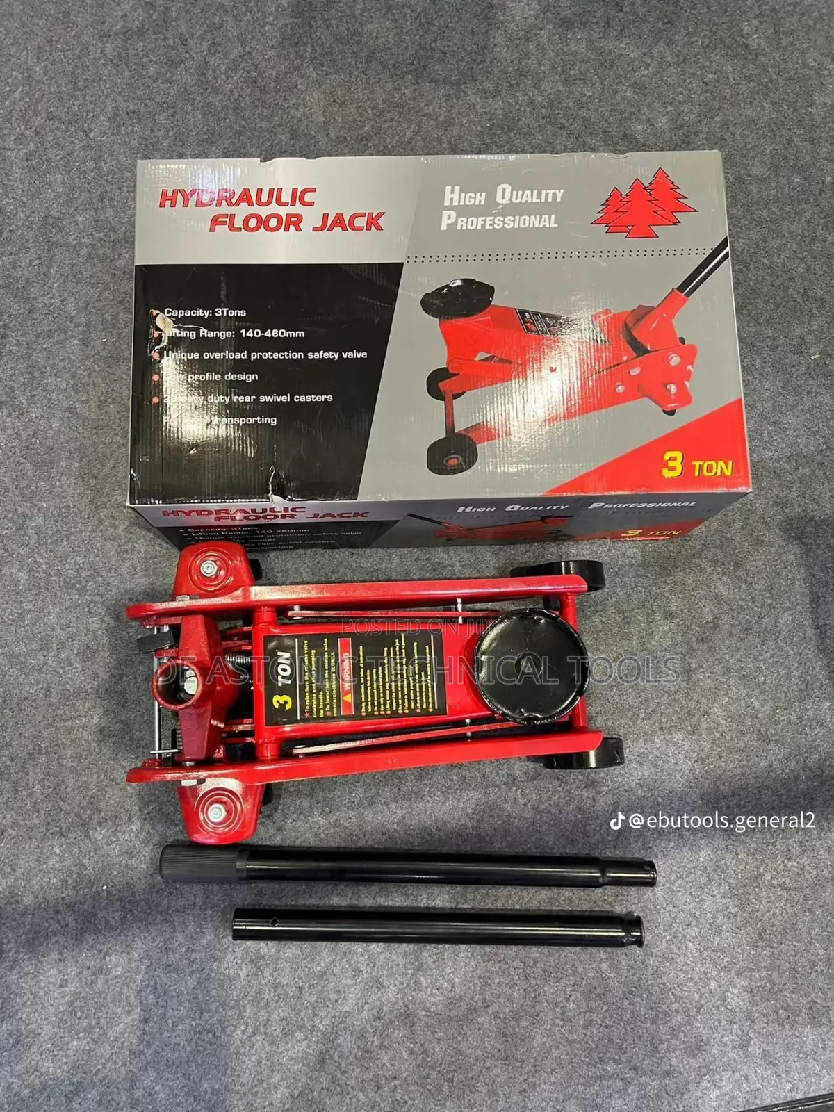 3 Tonne Hydraulic Floor Jack + 3 Tonne Jack Stand Combo