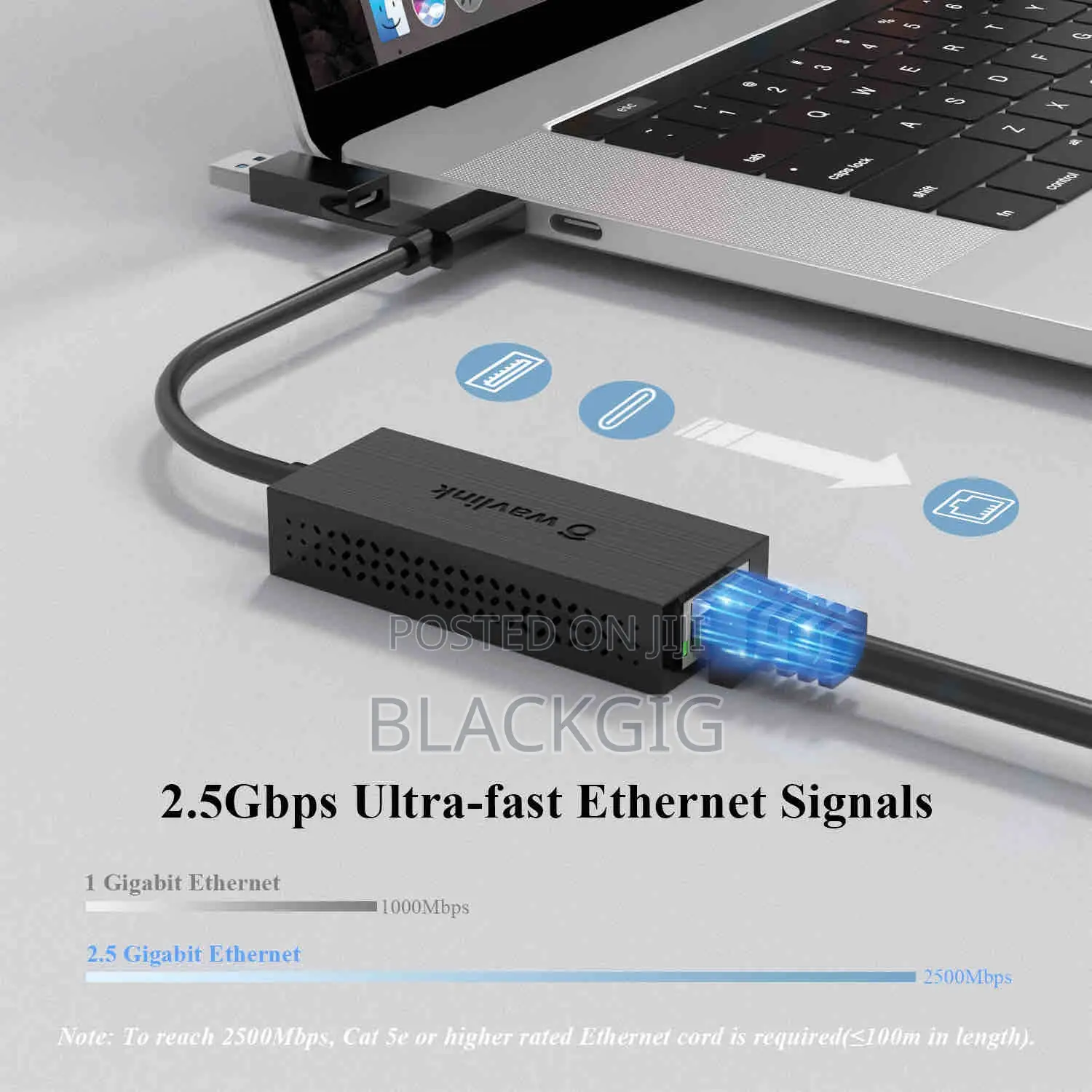 USB Type C Ethernet Adapter to RJ45 Lan Internet Network TypeC 2.5Gbps