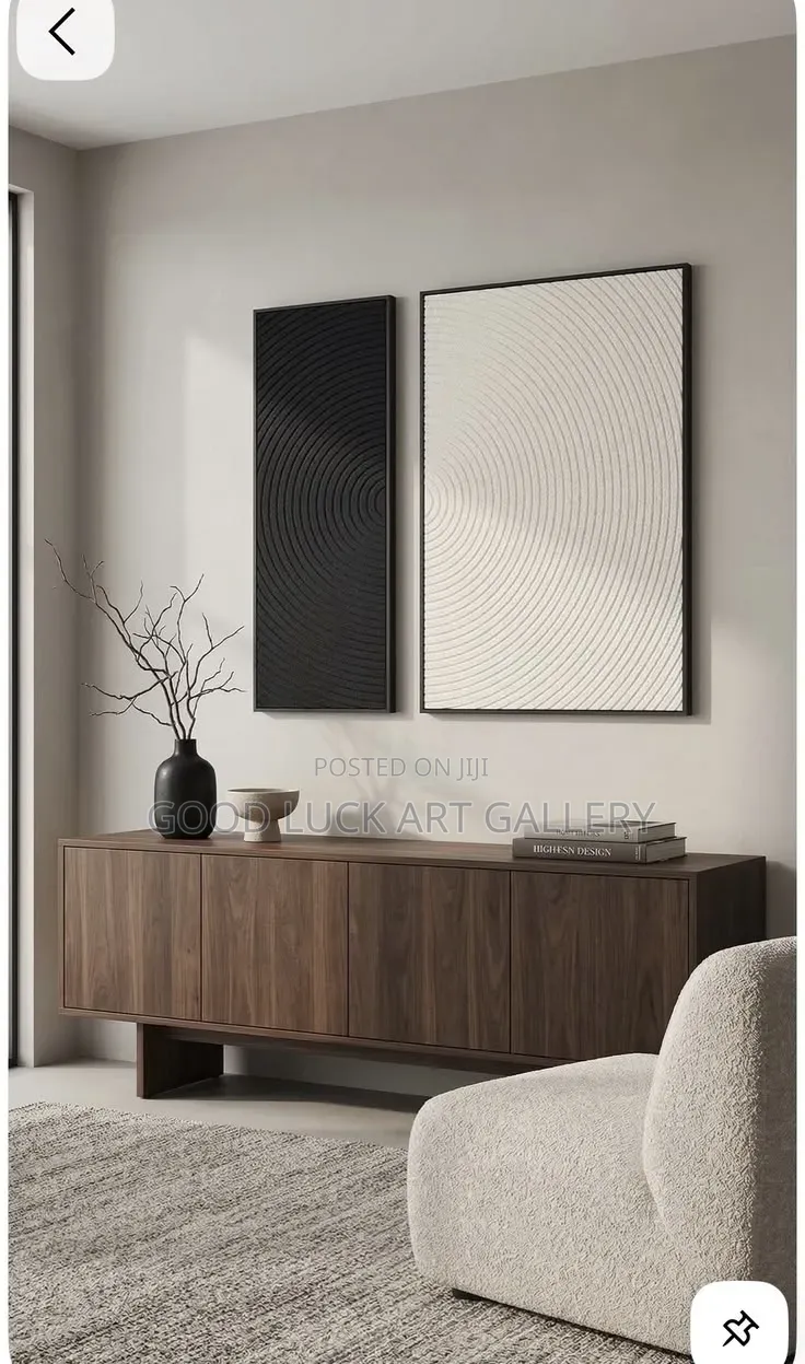 White Black Modern Geometric Canvas