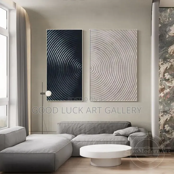 White Black Modern Geometric Canvas