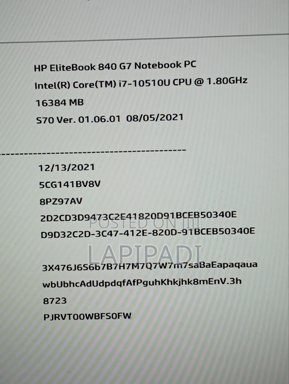 Laptop HP EliteBook 840 G7 16GB Intel Core i7 SSD 512GB