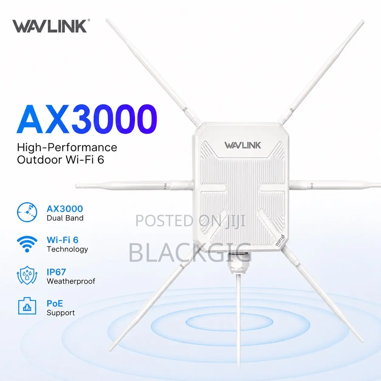 AX3000 Outdoor POE Access Point AP Wifi Extender Repeater Router 3000M