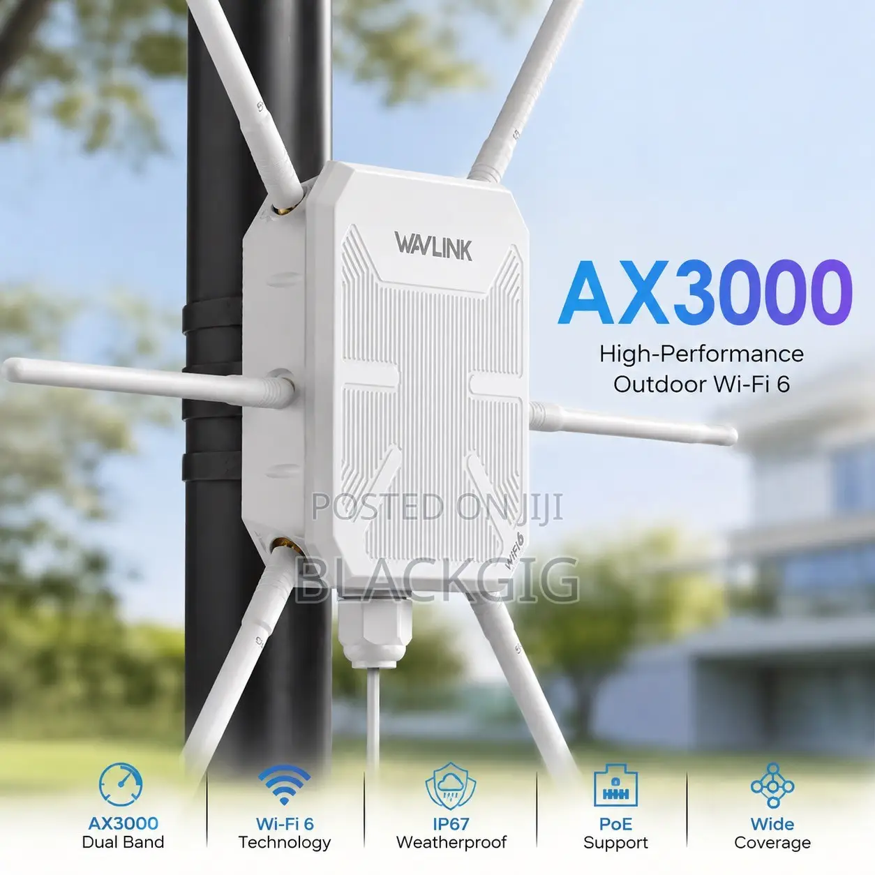 AX3000 Outdoor POE Access Point AP Wifi Extender Repeater Router 3000M