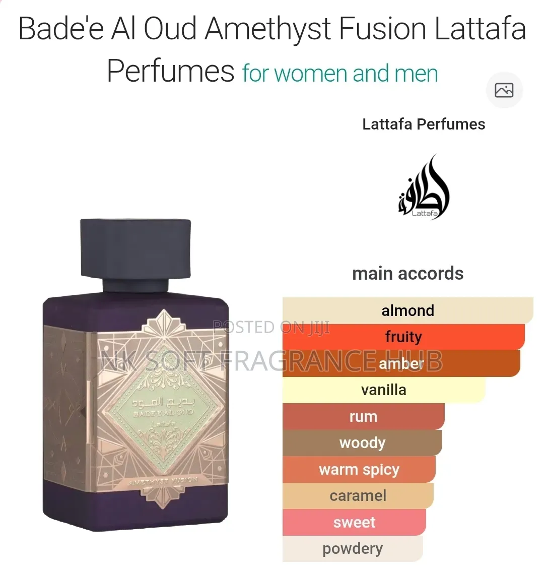 Badee Al Oud Amethyst Fusion Perfume 100ml by Lattafa