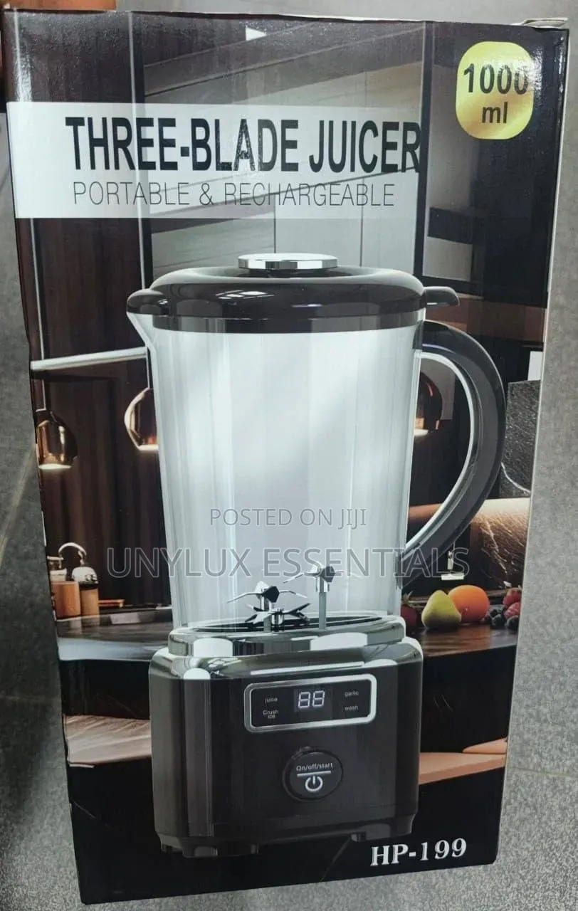 3 Blades Set Rechargeable Blender / Juicer 
1L Capacity