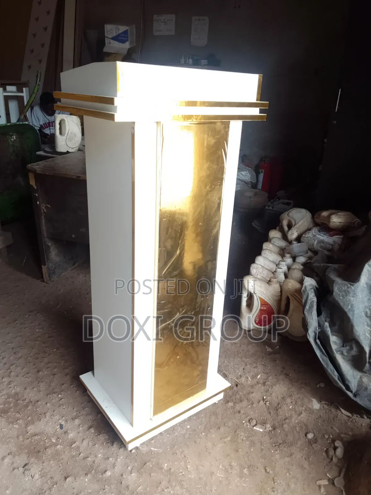 Gold White Lectern / Podium for Sale