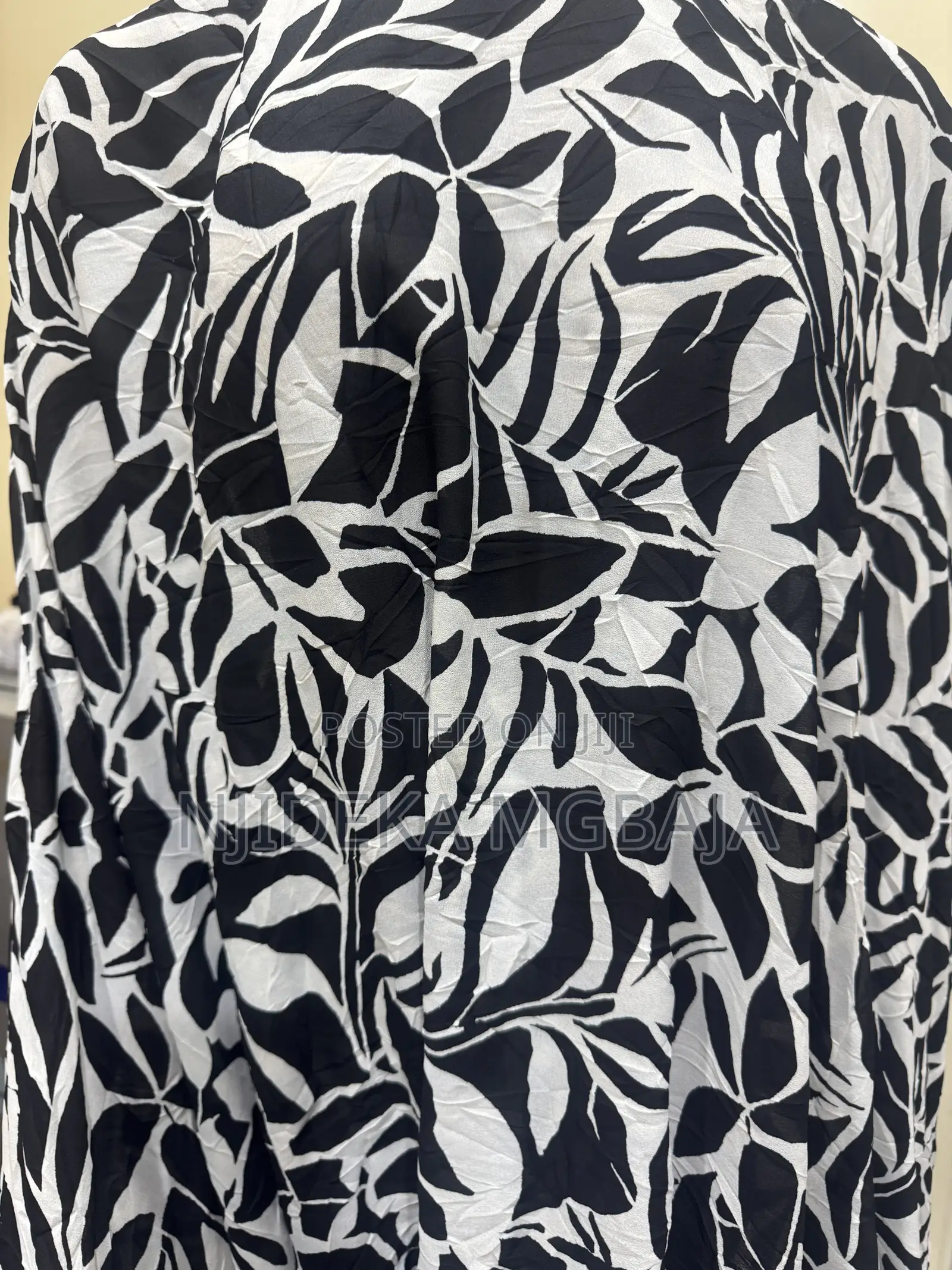 Black White Abstract Print Fabric Chiffon – RTWbyJide