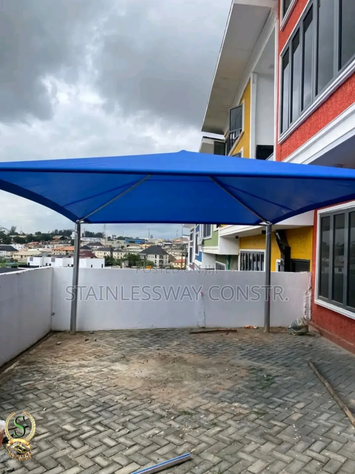 Double Car Galvanized Carport With Tanpolin - Budget Price