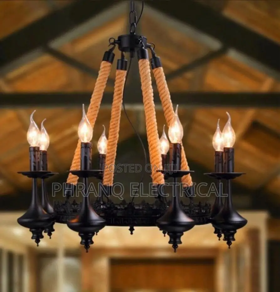 Custom American Country Black Iron Restaurant Chandeliers Lights