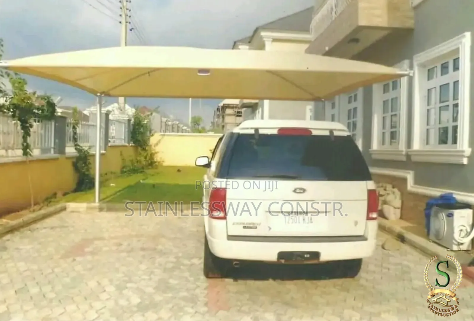 Galvanized Carport Shade for Car Wash Business