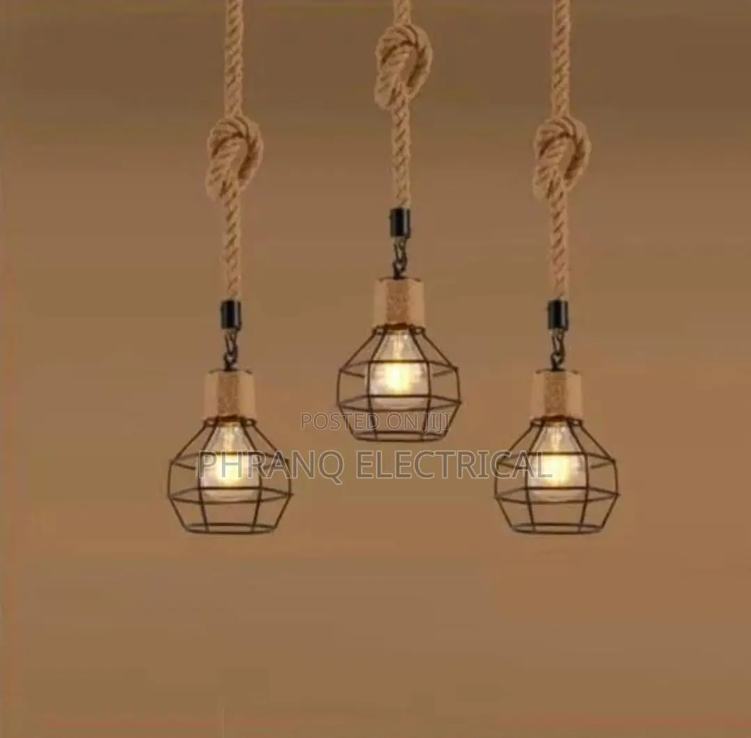 Loft Retro Handmade Hemp Rope Pendant Lights