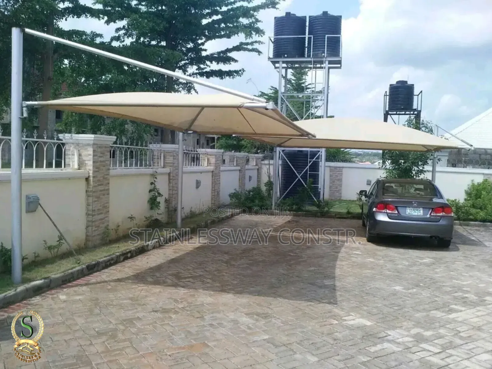 Single Car Galvanized Pipe Carport Canopy for Carpark