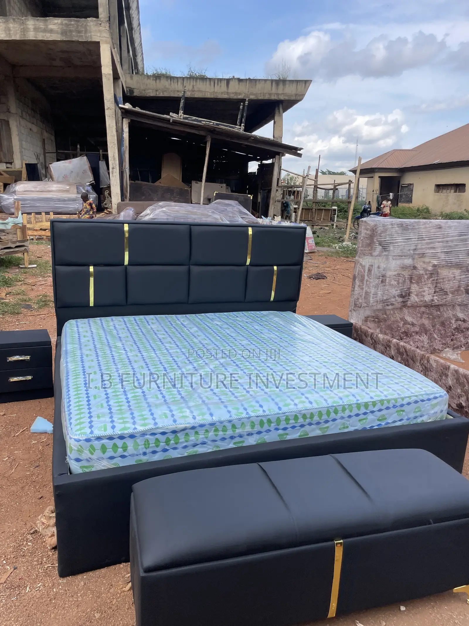6 by 6 Bedframe,mattress2 Side Drawers and Ottoman