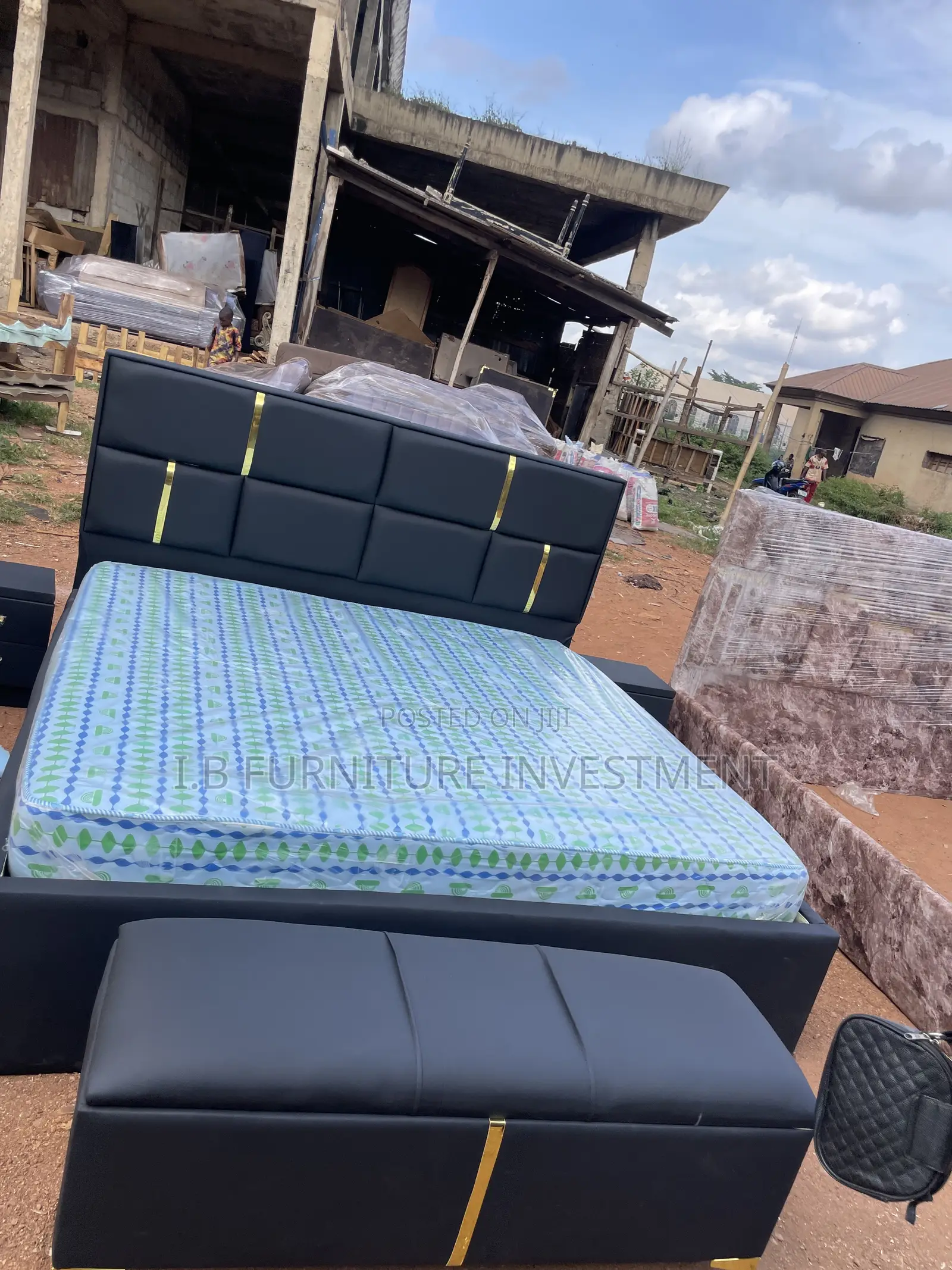 6 by 6 Bedframe,mattress2 Side Drawers and Ottoman