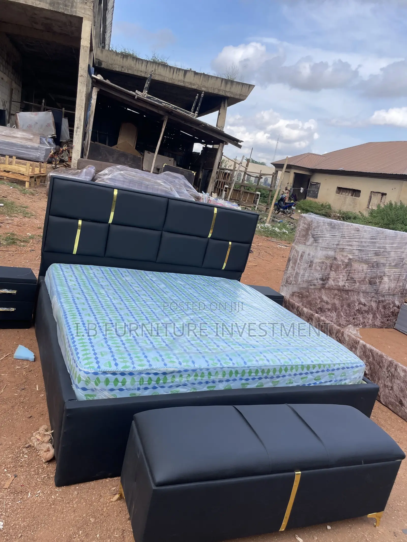 6 by 6 Bedframe,mattress2 Side Drawers and Ottoman