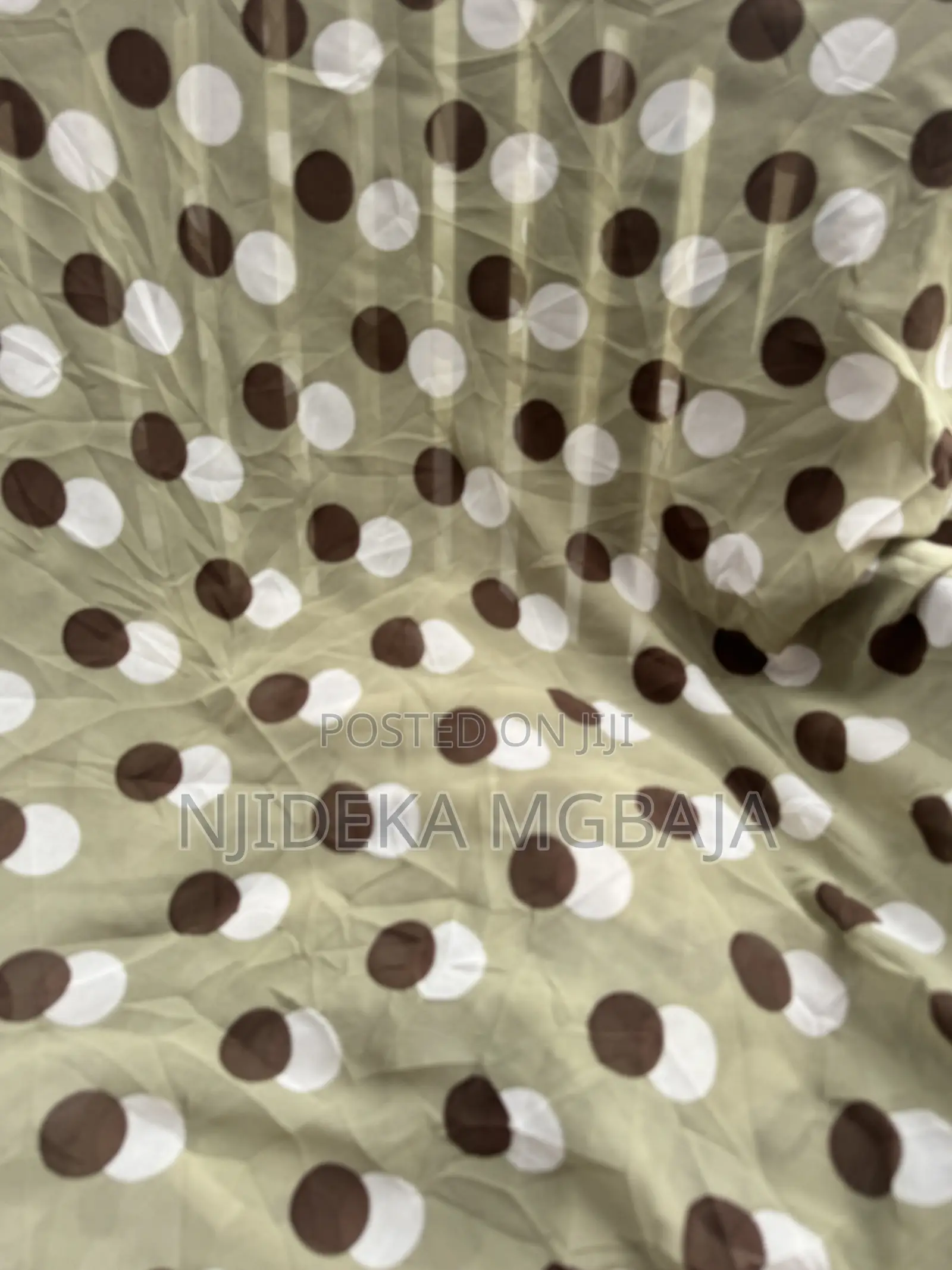 Elegant Brown Polka-Dot Fabric
