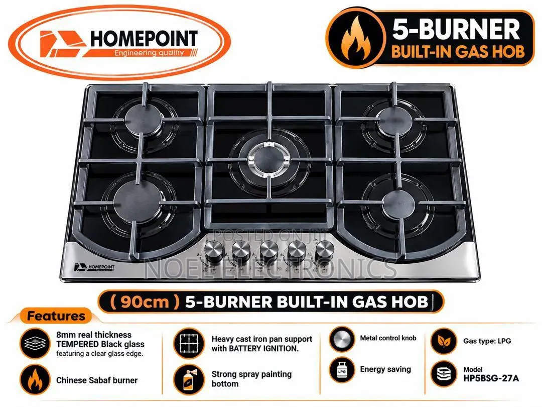 Homepoint 5 Phase Glass Hob(Hp5bsg-27a)