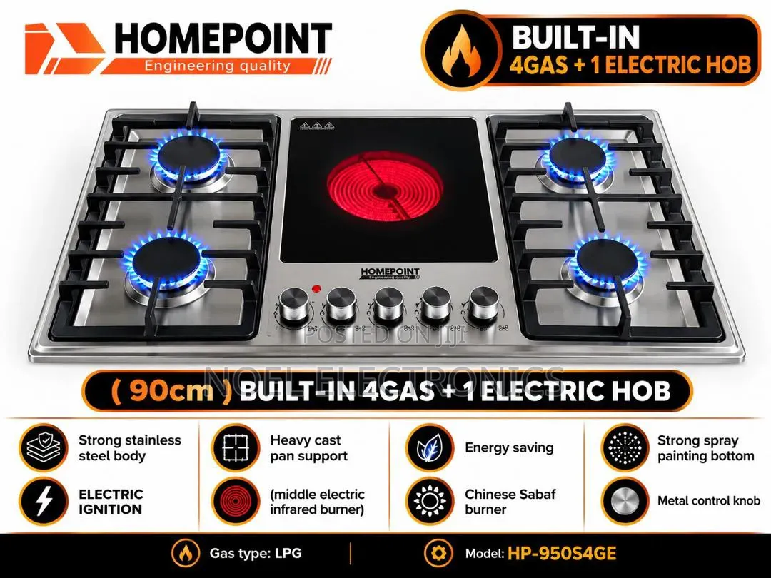 Homepoint 4 Gas + 1 Electric Gas Cooker