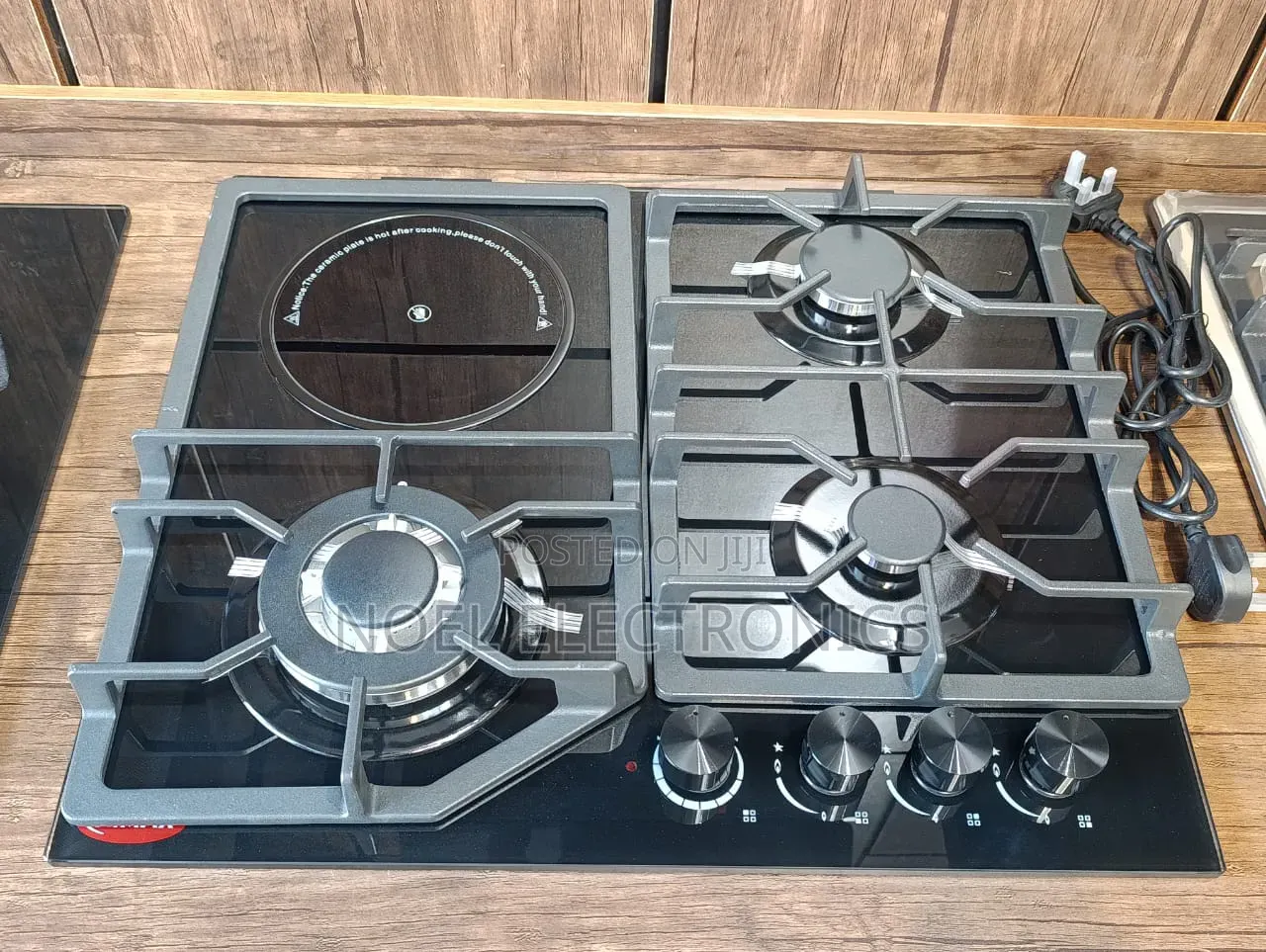 Kimax 3 Gas 1 Electric Glass Top Built-in Cooker