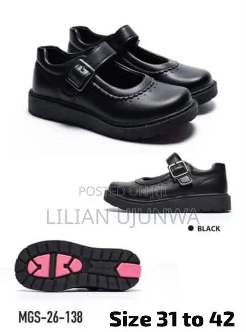 Hi-Way Black School Shoe for Girls - Sizes 31,38,40,41