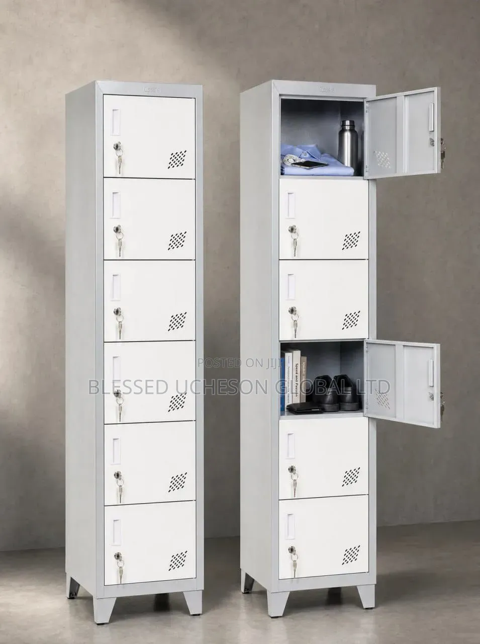 Heavy Duty 6-Door Steel Locker Cabinet / Metal Personal Locker.