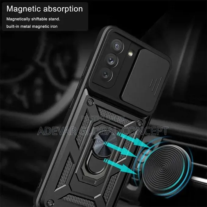 Samsung Galaxy S21 Case Pouch With Slide Camera Lens and Ring Stand