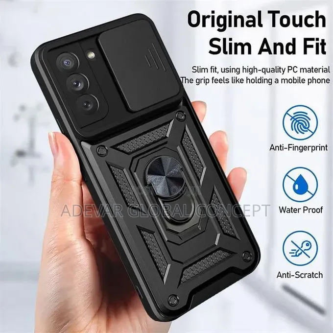 Samsung Galaxy S21 Case Pouch With Slide Camera Lens and Ring Stand