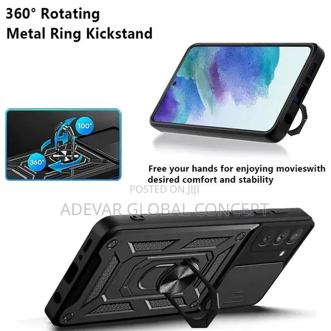 Samsung Galaxy S21 Case Pouch With Slide Camera Lens and Ring Stand