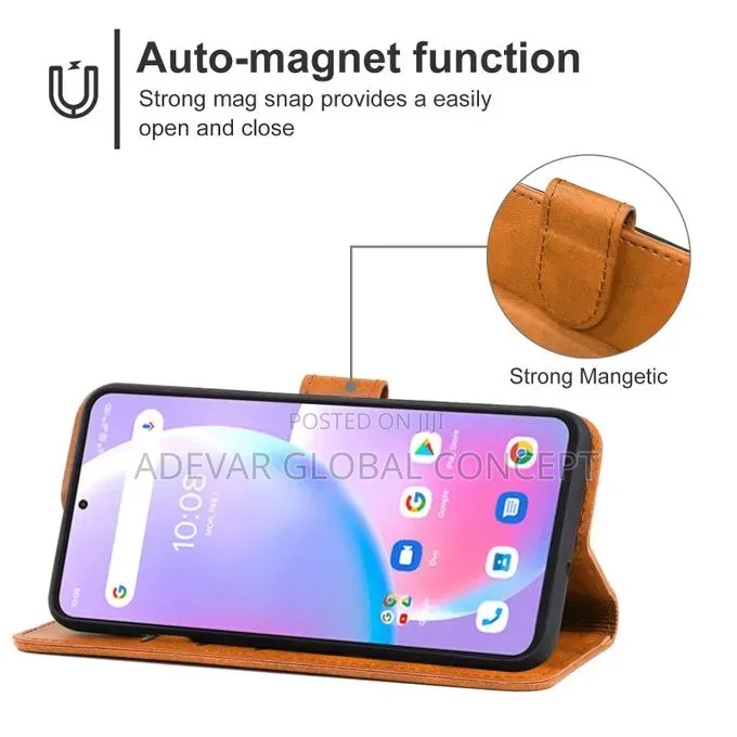 Leather Phone Case Pouch for UMIDIGI A11 Pro Max - (Brown)