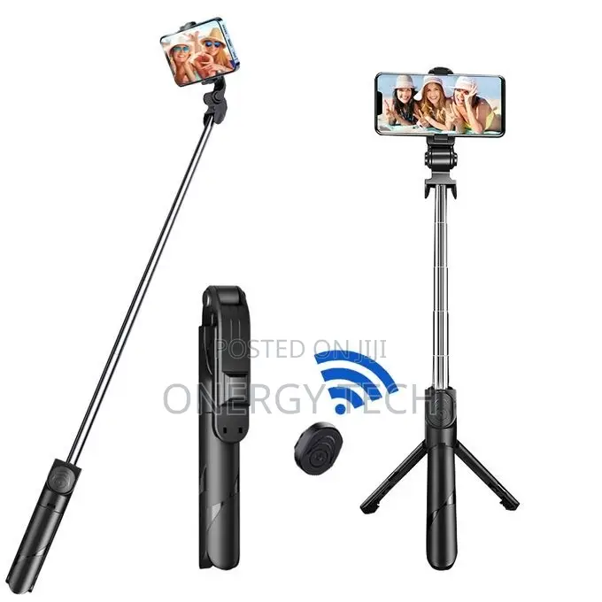4 in 1 Phone Tripod Stand, Selfie Stick, Light, Bluetooth Remote