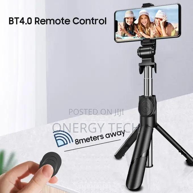 4 in 1 Phone Tripod Stand, Selfie Stick, Light, Bluetooth Remote